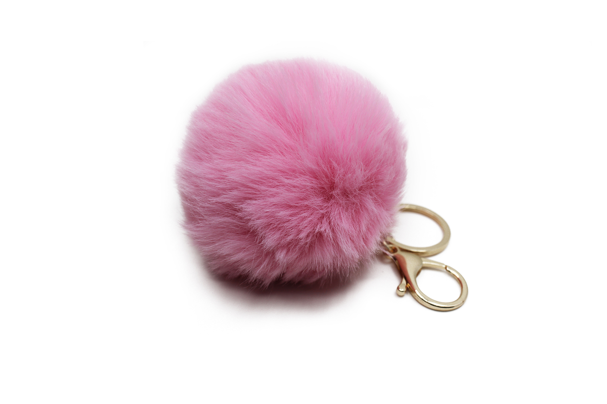 Blush Pink Pom Charm | Pink Keychain – Made By Lily